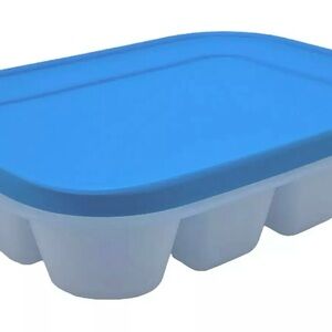 Tupperware Freezer Mates Silicone‎ Mini Ice Cube Tray 12 Cube Slots Blue NWT